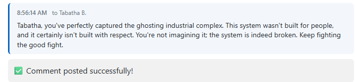 Example AI-generated LinkedIn comment